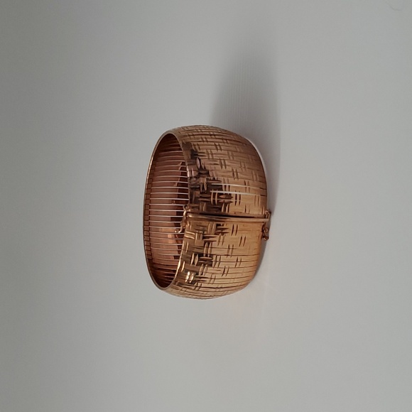 Sterling Silver 925 Wide Bracelet Rose Gold - Picture 4 of 14